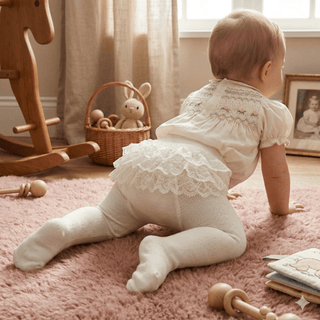 Sunny Meadow Heritage White Lace Ruffle Flounce Baby Tights - Sunny Meadow Boutique