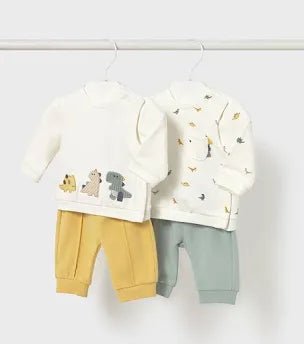 Sunny Meadow Newborn Boy 2 - Piece Dino Mix & Match Sets – Honey & Rain - Sunny Meadow Boutique
