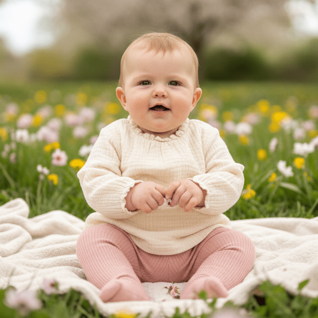 Sunny Meadow Newborn Girl Gauze - Layered Long Sleeve Bodysuit – Ceramic White - Sunny Meadow Boutique