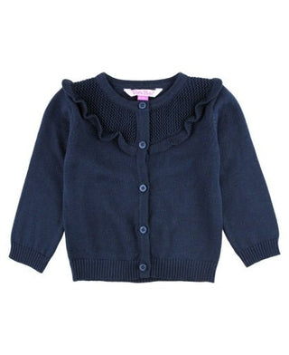 Sweater Knit Ruffle Trim Cardigan - Sunny Meadow Boutique