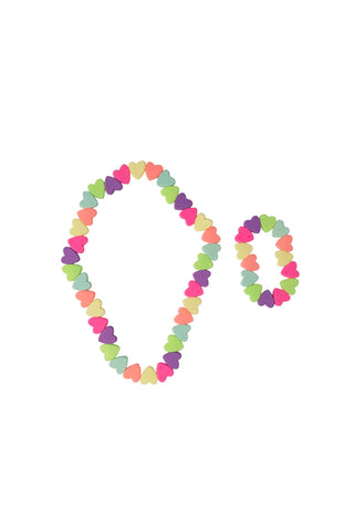 Sweet Tart Heart Necklace & Bracelet Set, 2pc - Sunny Meadow Boutique