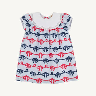 TBBC Girls Patsy’s Party Dress | Patriotic Brentwood Bows & Scalloped Collar - Sunny Meadow Boutique
