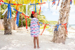 TBBC Girls Patsy’s Party Dress | Patriotic Brentwood Bows & Scalloped Collar - Sunny Meadow Boutique