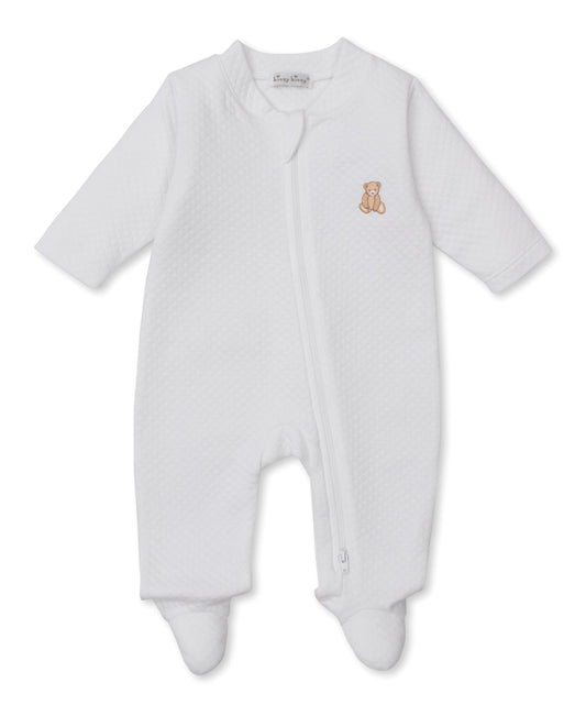 Teddy Bear Time Jacquard Zip Footie - Sunny Meadow Boutique