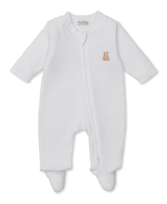 eddy Bear Time Jacquard Zip Footie