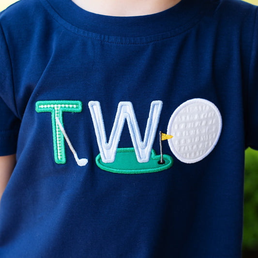 Teeing Up To Two Birthday Golf T-Shirt - Sunny Meadow Boutique