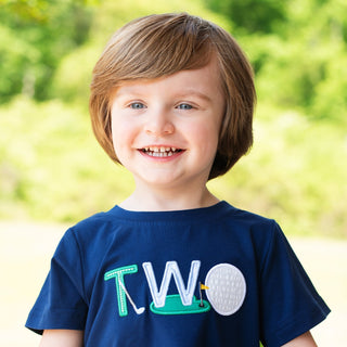 Teeing Up To Two Birthday Golf T-Shirt - Sunny Meadow Boutique