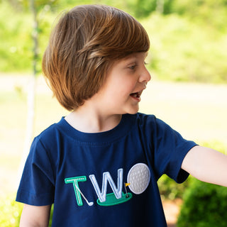 Teeing Up To Two Birthday Golf T-Shirt - Sunny Meadow Boutique