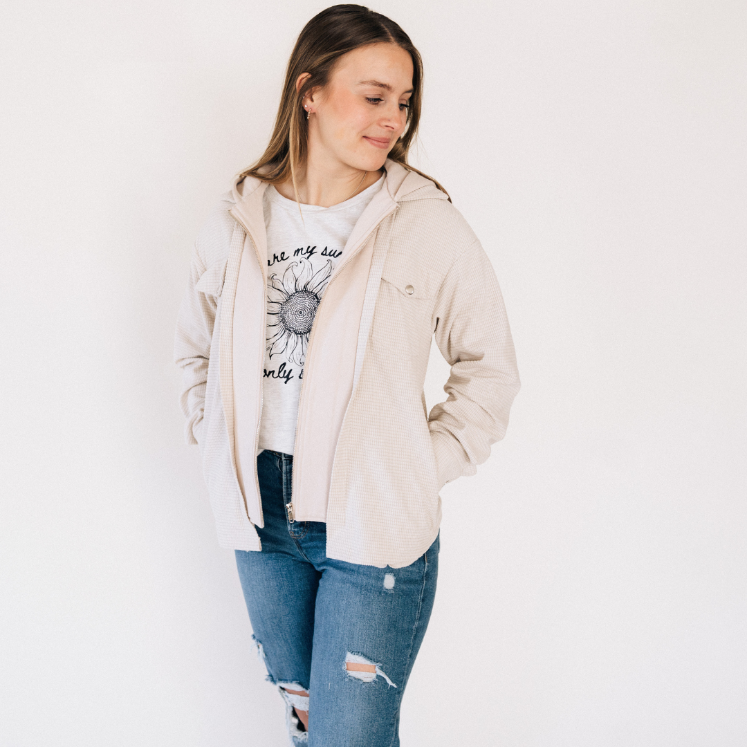 Textured Khaki Jacket - Women