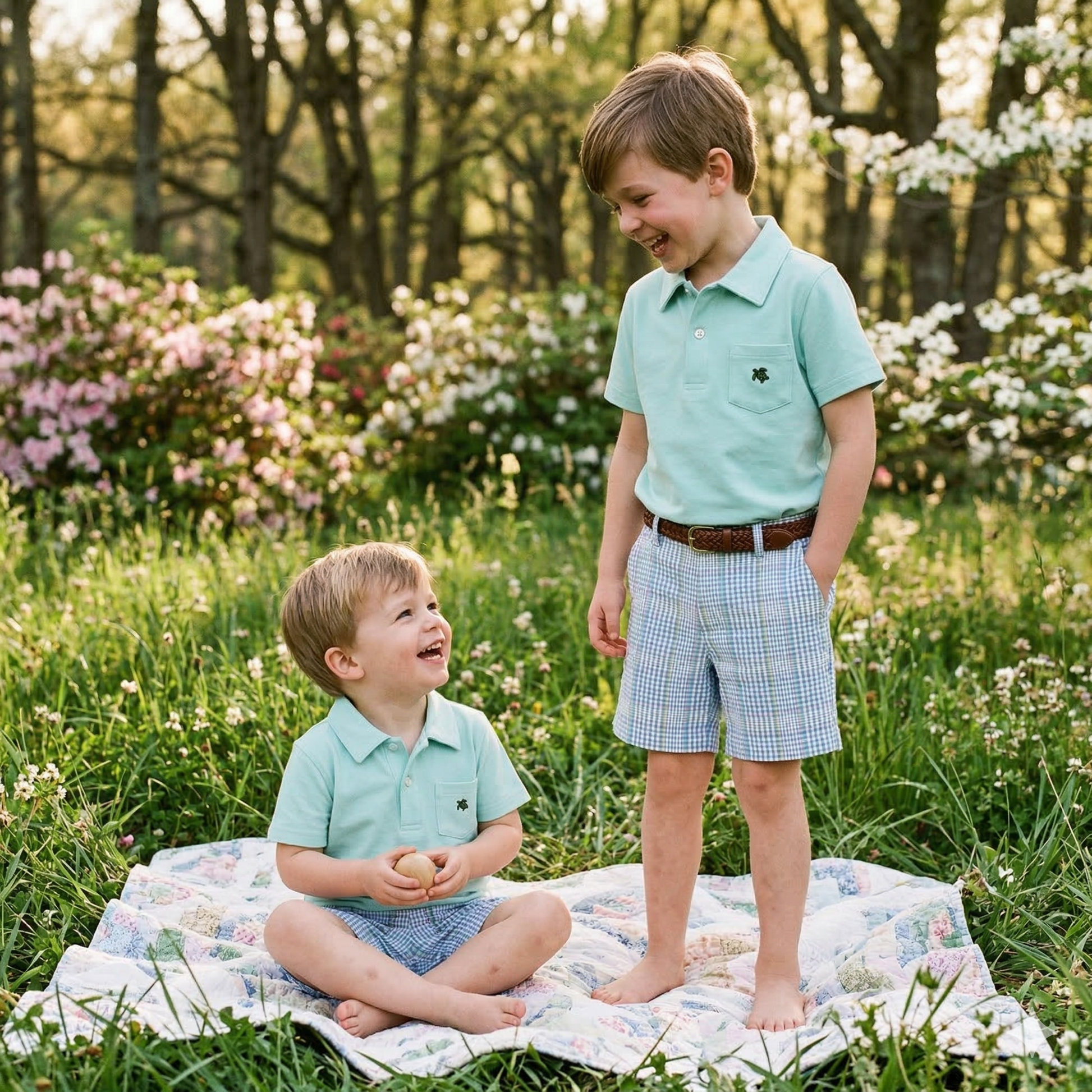 The Bailey Boys Pete Short in River Plaid Seersucker - Sunny Meadow Boutique