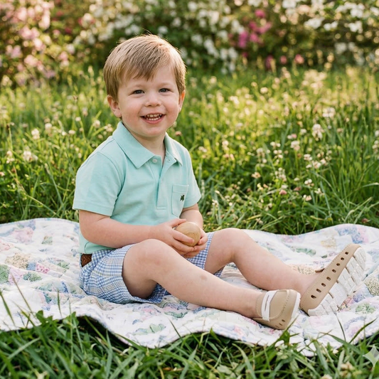 The Bailey Boys Seaside Pull on Short - River Plaid Seersucker - Sunny Meadow Boutique
