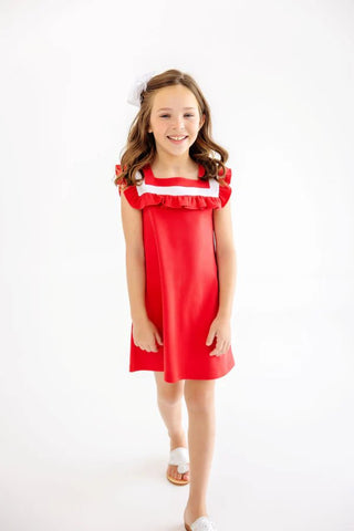 The Beaufort Bonnet Company Darla Dress - Richmond Red with Worth Avenue White - Sunny Meadow Boutique