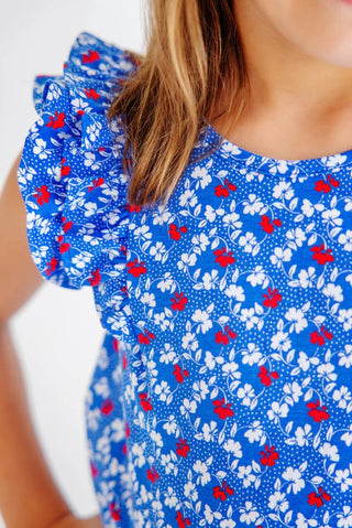 The Beaufort Bonnet Company Girls Ruehling Ruffle Dress - Potomac Petals Pima Cotton - Sunny Meadow Boutique
