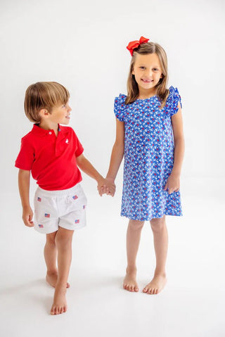 The Beaufort Bonnet Company Girls Ruehling Ruffle Dress - Potomac Petals Pima Cotton - Sunny Meadow Boutique