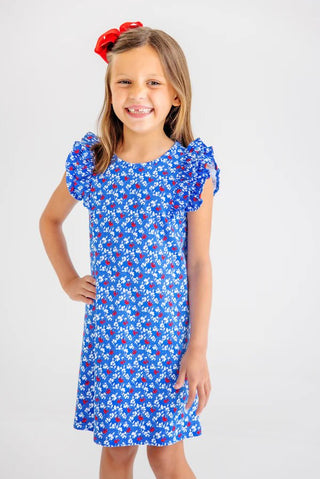 The Beaufort Bonnet Company Girls Ruehling Ruffle Dress - Potomac Petals Pima Cotton - Sunny Meadow Boutique