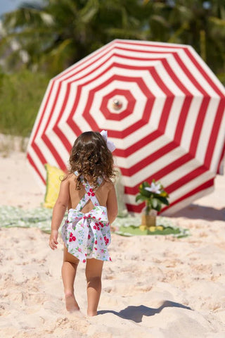 The Beaufort Bonnet Company Girls Sally Sunsuit in Berry Sweet with Worth Avenue White - Sunny Meadow Boutique