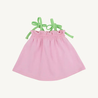 The Beaufort Bonnet Company Lainey’s Little Top: Pink & Lime Pima Cotton Bow Top - Sunny Meadow Boutique