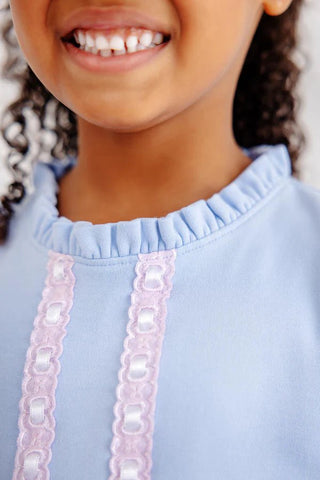 The Beaufort Bonnet Company Lizzie’s Luxe Leisure Dress - Beale Street Blue with Palm Beach Pink & Worth Avenue White - Sunny Meadow Boutique