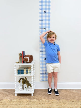 The Beaufort Bonnet Company Prim & Proper Polo Onesie – Barbados Blue with Worth Avenue White Stork - Sunny Meadow Boutique