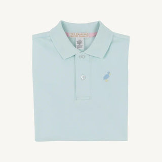 The Beaufort Bonnet Company Prim & Proper Polo - Sea Island Seafoam with Multi - Stork Embroidery - Sunny Meadow Boutique