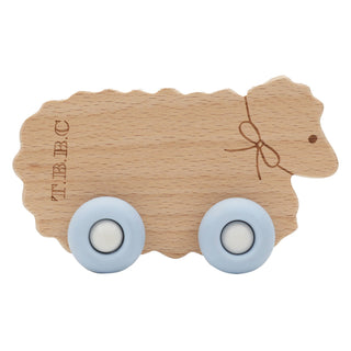 The Beaufort Bonnet Company Sheep w/ Blue Wheels Teether - Sunny Meadow Boutique