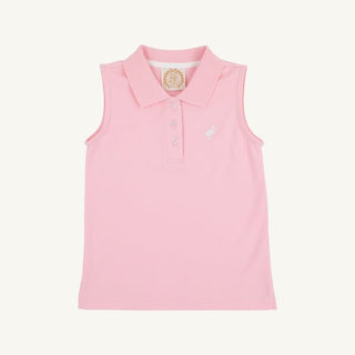 The Beaufort Bonnet Company Sleeveless Anna Price Polo – Pier Party Pink with Worth Avenue White - Sunny Meadow Boutique