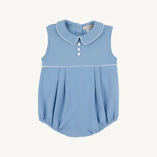 The Beaufort Bonnet Company Sleeveless Bradford Bubble - Sarasota Sky with Worth Avenue White - Sunny Meadow Boutique