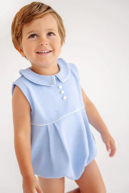 The Beaufort Bonnet Company Sleeveless Bradford Bubble - Sarasota Sky with Worth Avenue White - Sunny Meadow Boutique