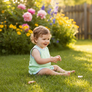 The Beaufort Bonnet Company Stevie Set – Lexington Lime Stripe & Buckhead Blue Pima Cotton Boys Set - Sunny Meadow Boutique