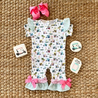 The Palms Girls Golf Romper - Sunny Meadow Boutique