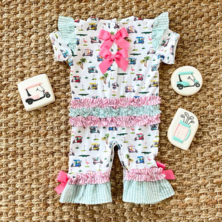 The Palms Girls Golf Romper - Sunny Meadow Boutique