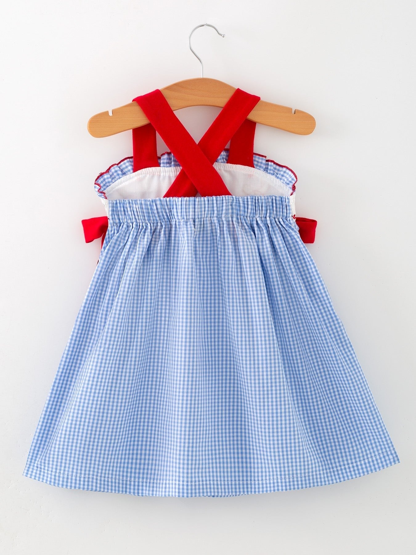 Toddler Girls Baseball Smocked Dress – Blue Plaid Summer Outfit - Sunny Meadow Boutique