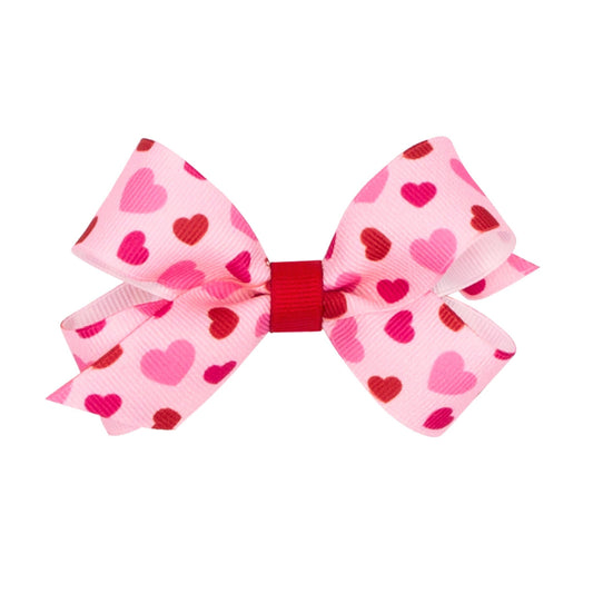 Valentine Heart Print Grosgrain Bow - Sunny Meadow Boutique