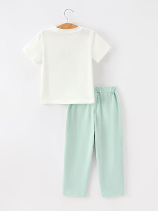 Western Horse Embroidery Boys Set T Shirt Pants Outfit - Sunny Meadow Boutique