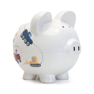 White Construction Large Piggy Bank - Sunny Meadow Boutique