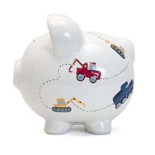White Construction Large Piggy Bank - Sunny Meadow Boutique