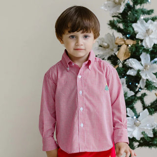 Zuccini Kids Classic Red Gingham Holiday Shirt - Sunny Meadow Boutique